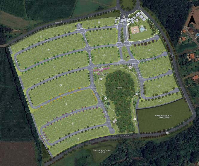 Implantação Imagem de uma implantação térrea